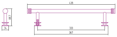Полка прямая  Сунержа прямая 370, матовое золото, 032-2012-0370