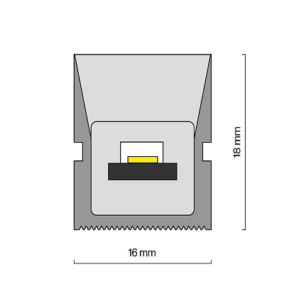 Гибкий неон 18x16 24В 14,4 Вт/м 4000K IP67 5м