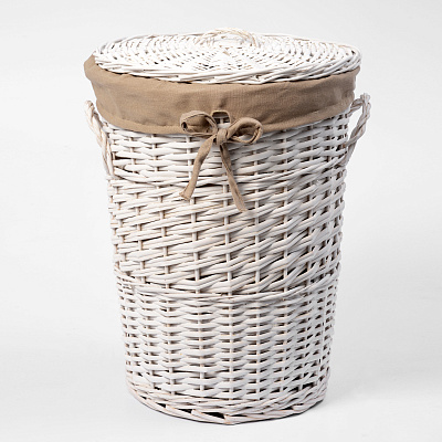 Плетеная корзина для белья с крышкой WasserKRAFT Aller WB-106-L