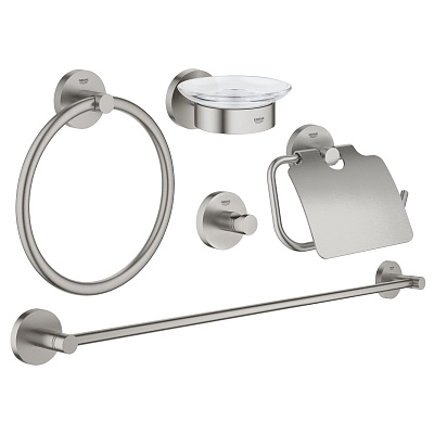 Набор аксессуаров 5 в 1 Master Bathroom Grohe Essentials 40344DC1, цвет суперсталь