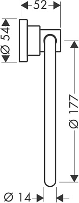 Полотенцедержатель кольцевой, цвет полированный черный хром. AXOR Citterio 41721330