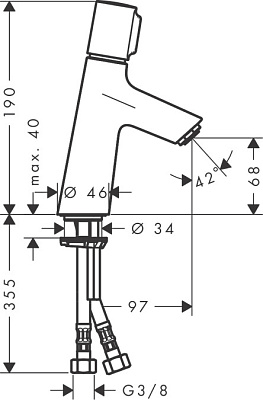 Смеситель для раковины 80 однорычажный без сливного набора, цвет хром. Hansgrohe Talis Select S 7204