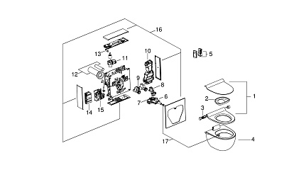 Унитаз-биде подвесной Grohe Sensia IGS 39111LD0, цвет альпин-белый / красный