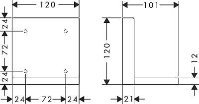 Полка 120/120, цвет шлифованное красное золото. AXOR ShowerSolutions 40872310
