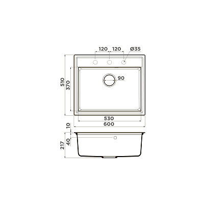 Кухонная мойка Omoikiri Daisen 60-DC artgranit / темный шоколад, 4993621