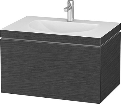 Умывальник мебельный с подвесной тумбочкой c-bonded в комплекте, белый матовый, Duravit L-Cube LC690