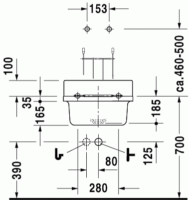 Рабочая раковина, белый alpin / hygieneglaze, Duravit Starck 3 0313480000