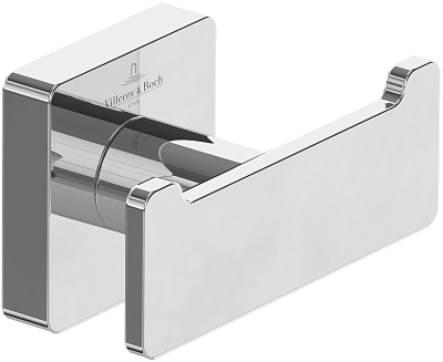 Двойной крючок для полотенец Villeroy&Boch Elements – Striking TVA15201200074, цвет хром сатинирован