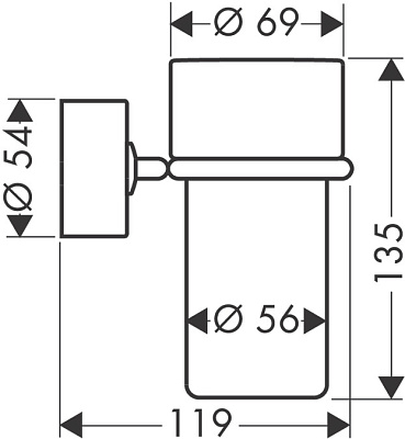 Стаканчик для зубных щеток, цвет хром. AXOR Uno 41534000