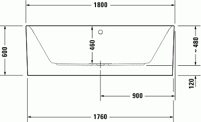 Ванна, белый alpin, Duravit Happy D.2 Plus 700453000000000