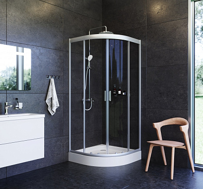 Стекла для душевого ограждения стекла прозрачные / профиль матовое серебро AM.PM Gem W90G-401-090WT