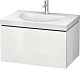 Умывальник мебельный с подвесной тумбочкой c-bonded в комплекте, белый матовый, Duravit L-Cube LC690