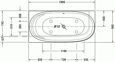 Ванна, белый alpin, Duravit Cape Cod 700362000000000