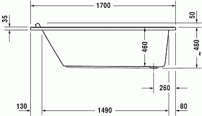 Ванна гидромассажная, белый alpin, Duravit Starck 760336000CP1000