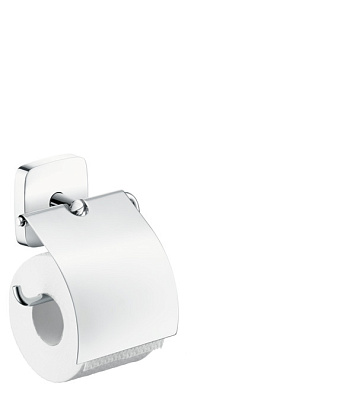 Держатель рулона туалетной бумаги с крышкой, цвет хром. Hansgrohe PuraVida 41508000