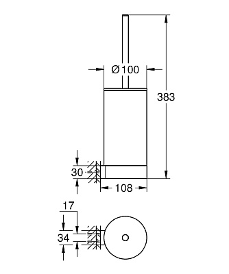 Tуалетный ёршик в комплекте Grohe Selection 41076GN0, цвет холодный рассвет матовый