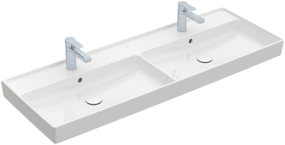 Двойная раковина для установки на тумбу Villeroy&Boch Collaro 4A34D4RW, цвет stone white ceramicplus