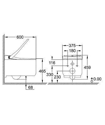Унитаз-биде подвесной Grohe Sensia Arena 39354SH0, цвет альпин-белый