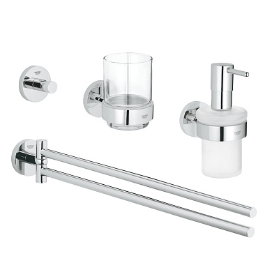 Набор аксессуаров 4 в 1 Master Bathroom Grohe Essentials 40846001, цвет хром