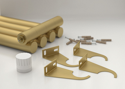 Отопительный радиатор Сунержа Эстет-1 EU50 левый 1200х180 4 секции, матовое золото, 032-0310-1204