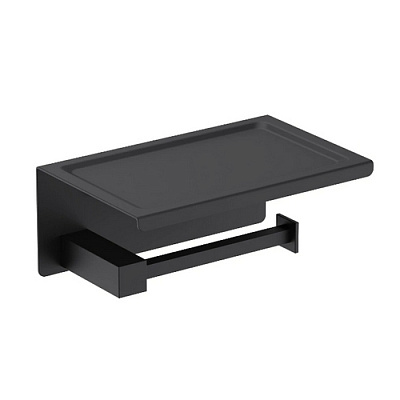 Бумагодержатель с полкой, чёрный, Timo Selene 14044/03