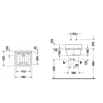 Рабочая раковина, белый alpin / hygieneglaze, Duravit Starck 3 0313480000