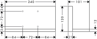 Полка 240/120, цвет шлифованный черный хром. AXOR ShowerSolutions 40873340