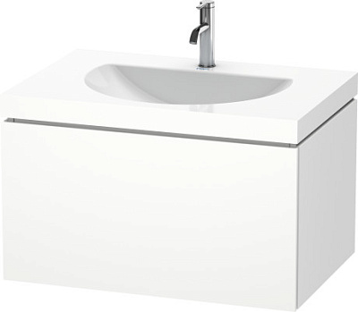Умывальник мебельный с подвесной тумбочкой c-bonded в комплекте, белый матовый, Duravit L-Cube LC690