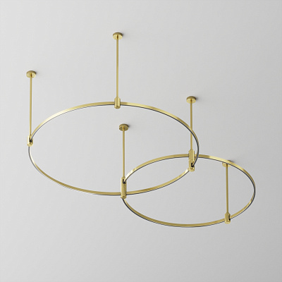 Готовая конструкция круглая двухровневая D800мм + D650мм на жестких подвесах Medium без светильников