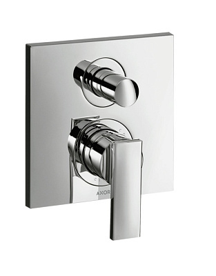 Смеситель для ванны однорычажный скрытого монтажа с рычаговой рукояткой, цвет шлифованный черный хро