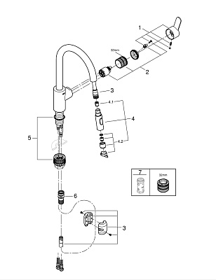 Смеситель однорычажный для мойки, DN 15 Grohe Eurostyle Cosmopolitan 31482003, цвет хром