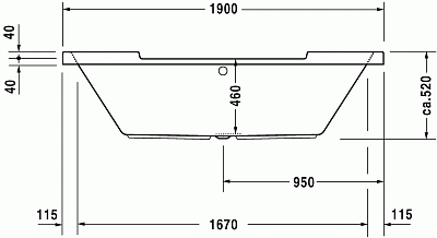 Ванна, встроенный вариант, белый alpin, Duravit Starck 700011000000000