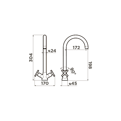 Смеситель для кухни Omoikiri Chiba, цвет хром OCI-CR-35