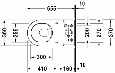 Унитаз комбинированный, белый alpin / hygieneglaze, Duravit Starck 3 0126012000