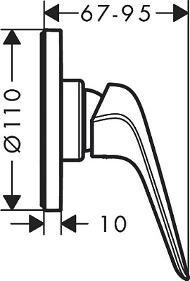 Смеситель для душа однорычажный СМ, цвет хром. Hansgrohe Novus 71063000