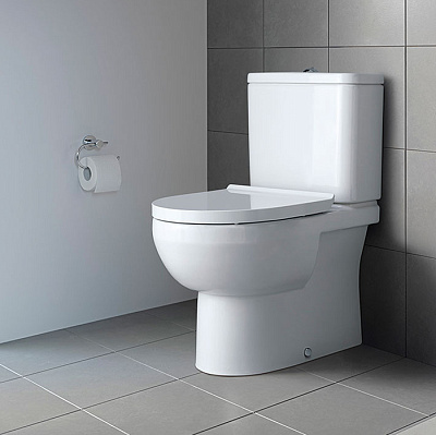 Унитаз напольный комбинированный Duravit Rimless®, белый alpin, Duravit DuraStyle Basic 2182090000