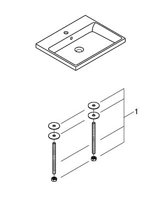 Раковина полувстраиваемая 60 Grohe Cube Ceramic 3947900H, цвет альпин-белый