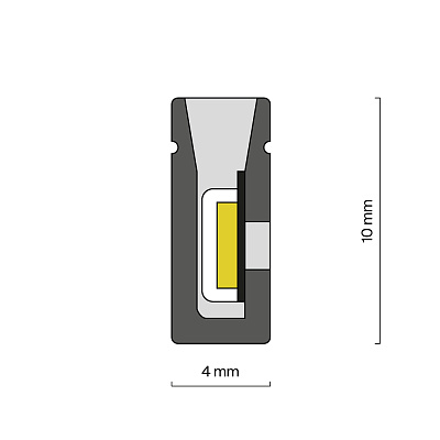 Гибкий неон 10x4 24В 9,6 Вт/м 3000K IP67 5м