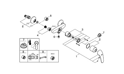 Смеситель однорычажный для душа, DN 15 Grohe Swift 23268000, цвет хром