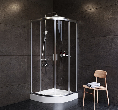 Стекла для душевого ограждения стекла прозрачные / профиль матовое серебро AM.PM Gem W90G-401-090WT