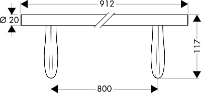 Полотенцедержатель и рейлинг 800 мм, цвет шлифованное золото. AXOR Massaud 42280250